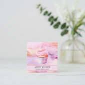 Cupcake Bakery | Baker Koch Catering ODER Code Quadratische Visitenkarte (Stehend Vorderseite)