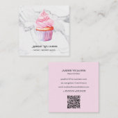Cupcake Bakery | Baker-Koch-Marmor oder -Code Quadratische Visitenkarte (Vorne/Hinten)