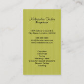 Cupcake Bakery Boutique Business Cards Visitenkarte (Rückseite)