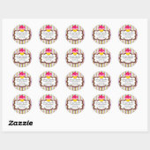 Cupcake Bakery Box Siegel Runder Aufkleber (Blatt)