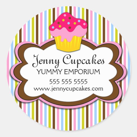 Cupcake Bakery Box Siegel Runder Aufkleber (Vorderseite)