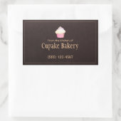 Cupcake Bakery Business Card Etikettenaufkleber Rechteckiger Aufkleber (Tasche)
