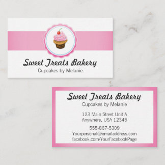 Cupcake Bakery Business Cards Cake Catering Pink Visitenkarte