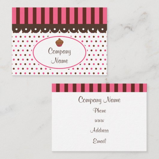 Cupcake Bakery Business Cards Visitenkarte (Vorne/Hinten)