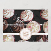 Cupcake Bakery Business Photo Thank You for Order  Dankeskarte (Vorderseite)