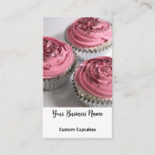 Cupcake Bakery Elegantes Foto Logo Visitenkarte (Vorderseite)