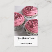 Cupcake Bakery Elegantes Foto Logo Visitenkarte (Vorderseite)