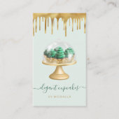 Cupcake Bakery Emerald Green Faux Gold Foil Drip Visitenkarte (Vorderseite)