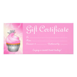 Cupcake Bakery Geschenkgutschein Krone Rosa Werbekarte