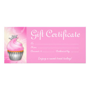 Cupcake Bakery Geschenkgutschein Krone Rosa Werbekarte