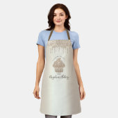 Cupcake Bakery Gold Glitzer Tropfen Script Girl Schürze (Getragen)