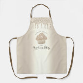 Cupcake Bakery Gold Glitzer Tropfen Script Girl Schürze (Vorderseite)