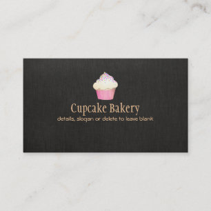 Cupcake Bakery Imitate Black Line Visitenkarte