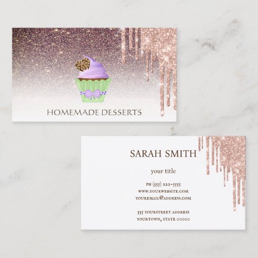 Cupcake Bakery Koch, niedlich Visitenkarte (Vorne/Hinten)
