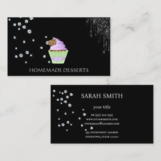 Cupcake Bakery Koch, niedlich Visitenkarte (Vorne/Hinten)
