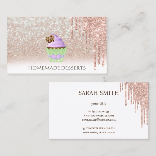 Cupcake Bakery Koch, niedlich Visitenkarte (Vorne/Hinten)