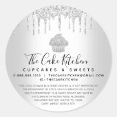Cupcake Bakery Koch Slider Glitzer Tropfen Recht Runder Aufkleber (Vorderseite)