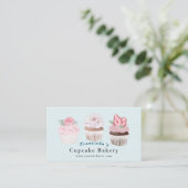 Cupcake Bakery Light Blue Bakery Business Card Visitenkarte (Stehend Vorderseite)