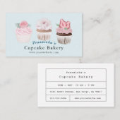 Cupcake Bakery Light Blue Bakery Business Card Visitenkarte (Vorne/Hinten)