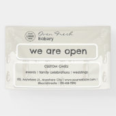 Cupcake Bakery Logo Wir sind offen grau Banner (Horizontal)