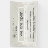 Cupcake Bakery Logo Wir sind offen grau Banner (Vertikal)