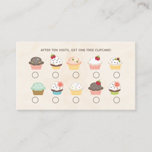 Cupcake Bakery Loyalität Karte (Vorderseite)