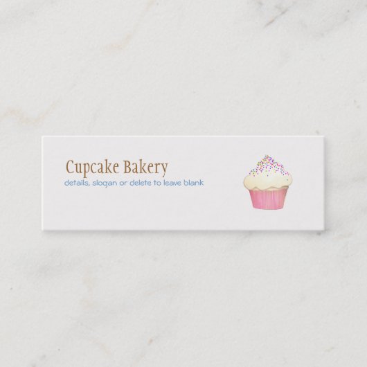 Cupcake Bakery MIni Business Card Visitenkarte (Vorderseite)