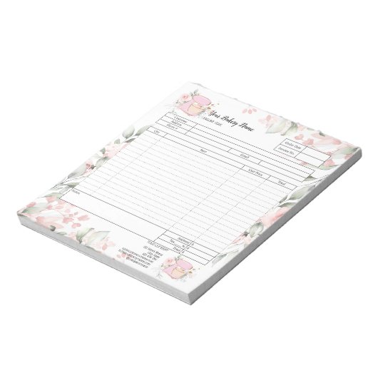 Cupcake Bakery Mixer Bestellformular Blume Notizblock (Rotiert)