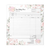 Cupcake Bakery Mixer Bestellformular Blume Notizblock (Vorderseite)