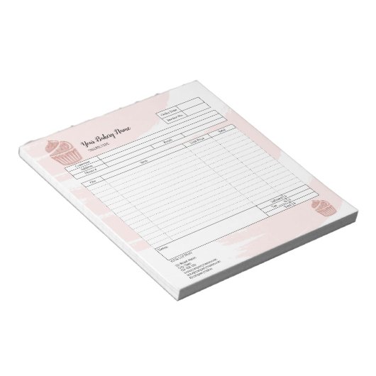 Cupcake Bakery Mixer Bestellformular Notepad Notizblock (angewinkelt)