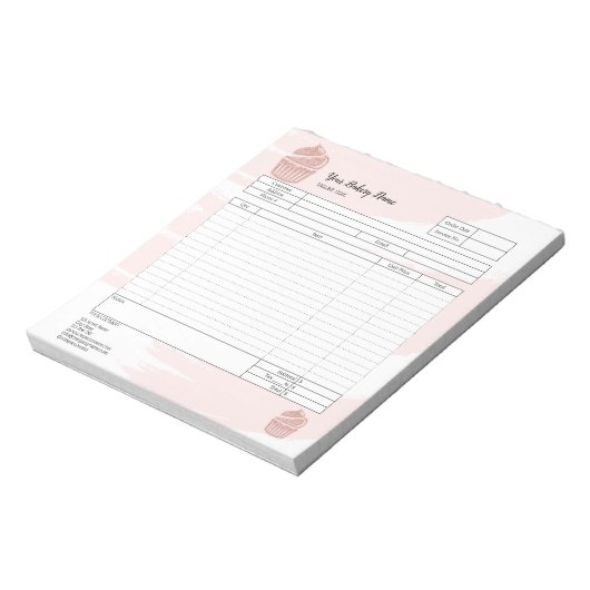 Cupcake Bakery Mixer Bestellformular Notepad Notizblock (Rotiert)