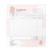 Cupcake Bakery Mixer Bestellformular Notepad Notizblock (Vorderseite)