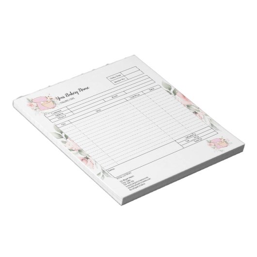 Cupcake Bakery Mixer Bestellformular Notepad Notizblock (angewinkelt)