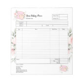 Cupcake Bakery Mixer Bestellformular Notepad Notizblock (Vorderseite)