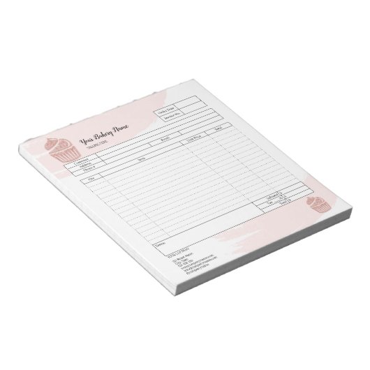 Cupcake Bakery Mixer Bestellformular Notepad Notizblock (angewinkelt)