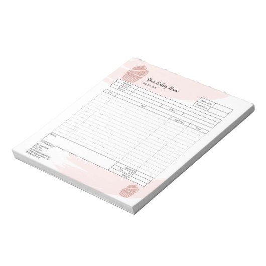 Cupcake Bakery Mixer Bestellformular Notepad Notizblock (Rotiert)