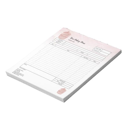 Cupcake Bakery Mixer Bestellformular Notepad Notizblock (Rotiert)