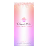 Cupcake Bakery Pink Glitzer Rainbow Ombre Menü (Hinten)