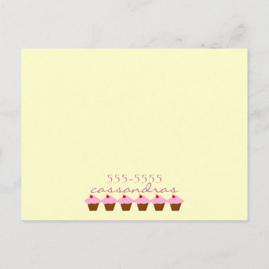 Cupcake Bakery Postkarte (Rückseite)