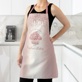 Cupcake Bakery Rose Gold Girl Glitzer Tropfen Scri Schürze
