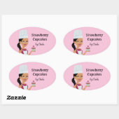 Cupcake Bakery Sticker mit Character Design #1 (Blatt)