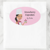 Cupcake Bakery Sticker mit Character Design #1 (Tasche)