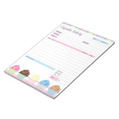 Cupcake Bakery Theme Order Form Rechnung Notepad Notizblock (angewinkelt)