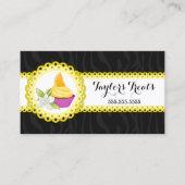Cupcake Bakery Zebra Gelbe Kalk Grenze Visitenkarte (Vorderseite)