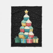 Cupcake Baking Baker Christmas Tree Xmas Fleecedecke (Vorderseite)