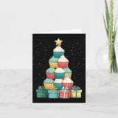 Cupcake Baking Baker Christmas Tree Xmas Karte (Vorderseite)
