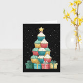 Cupcake Baking Baker Christmas Tree Xmas Karte (Gelbe Blume)