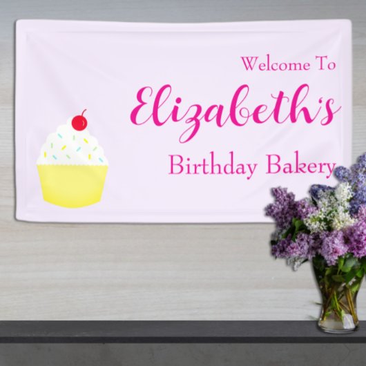 Cupcake Baking Birthday Banner