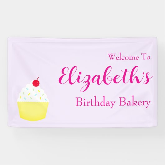 Cupcake Baking Birthday Banner (Horizontal)