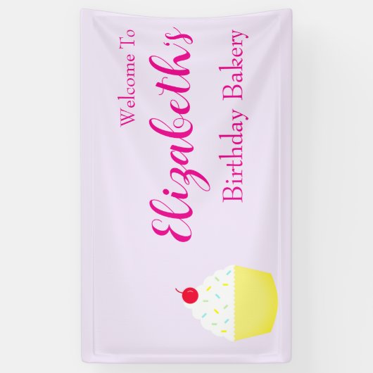Cupcake Baking Birthday Banner (Vertikal)